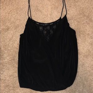 Black lace detailed tank top